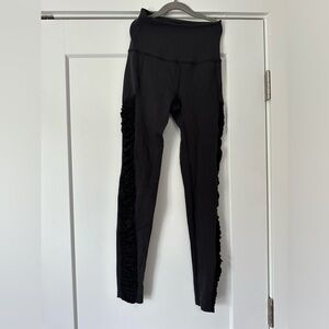 Beyond Yoga Limited Edition Black Leggings Size Small W/ Side Ruching Down Legs